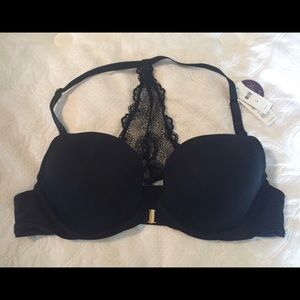 Black Lace Racer Back Bra